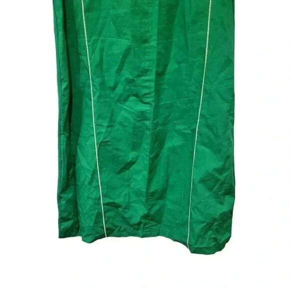 Zara Women's Emerald Green Cotton/Poly/Spandex W White Embroidered Tunic Summer - Picture 4 of 10